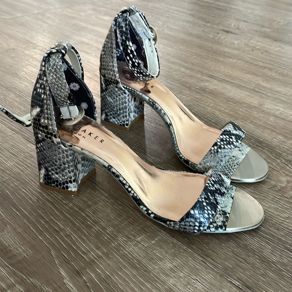Ted Baker Snake Skin Sandal Heels 38.5